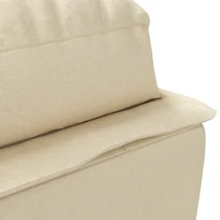 vidaXL Chaise longue met kussens stof crèmekleurig