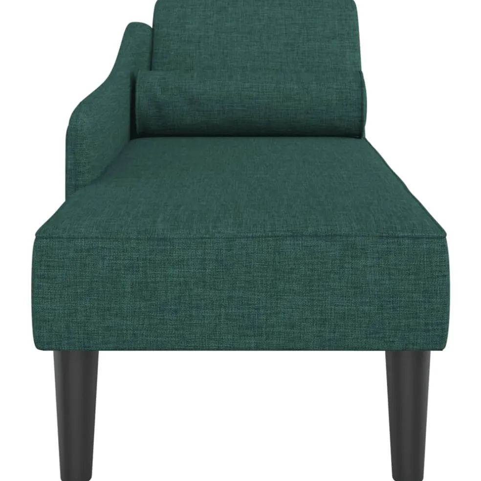 vidaXL Chaise longue met kussens stof donkergroen