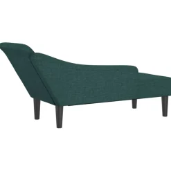 vidaXL Chaise longue met kussens stof donkergroen