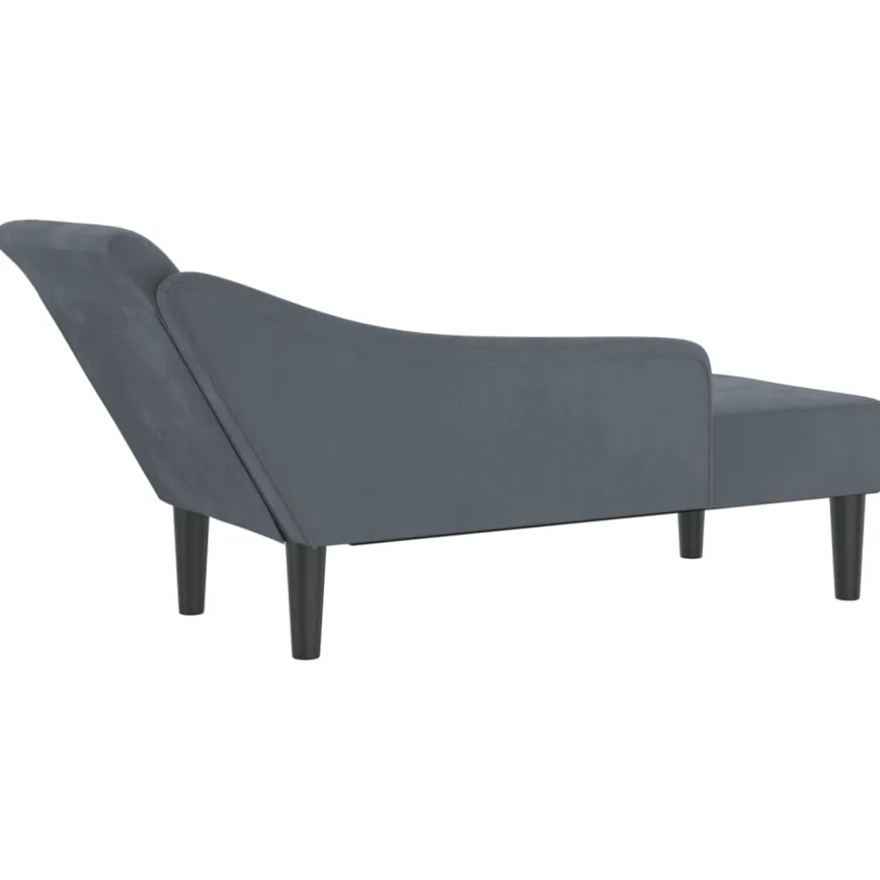 vidaXL Chaise longue met kussens fluweel donkergrijs