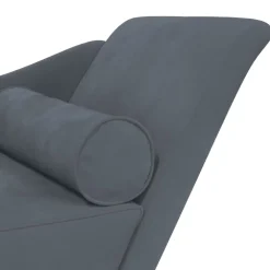 vidaXL Chaise longue met kussens fluweel donkergrijs