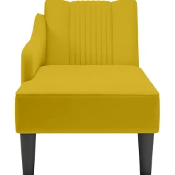 vidaXL Chaise longue met rechterarmleuning fluweel geel