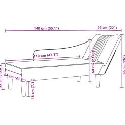 vidaXL Chaise longue met rechterarmleuning fluweel geel