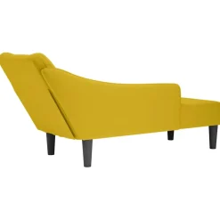 vidaXL Chaise longue met rechterarmleuning fluweel geel