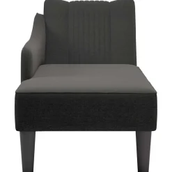 vidaXL Chaise longue met rechterarmleuning stof zwart