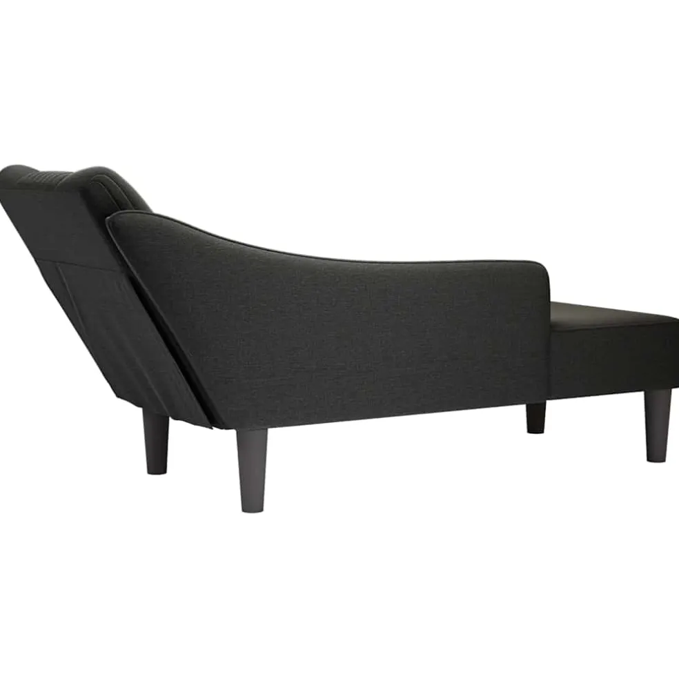 vidaXL Chaise longue met rechterarmleuning stof zwart