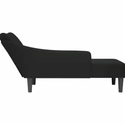 vidaXL Chaise longue met rechterarmleuning fluweel zwart