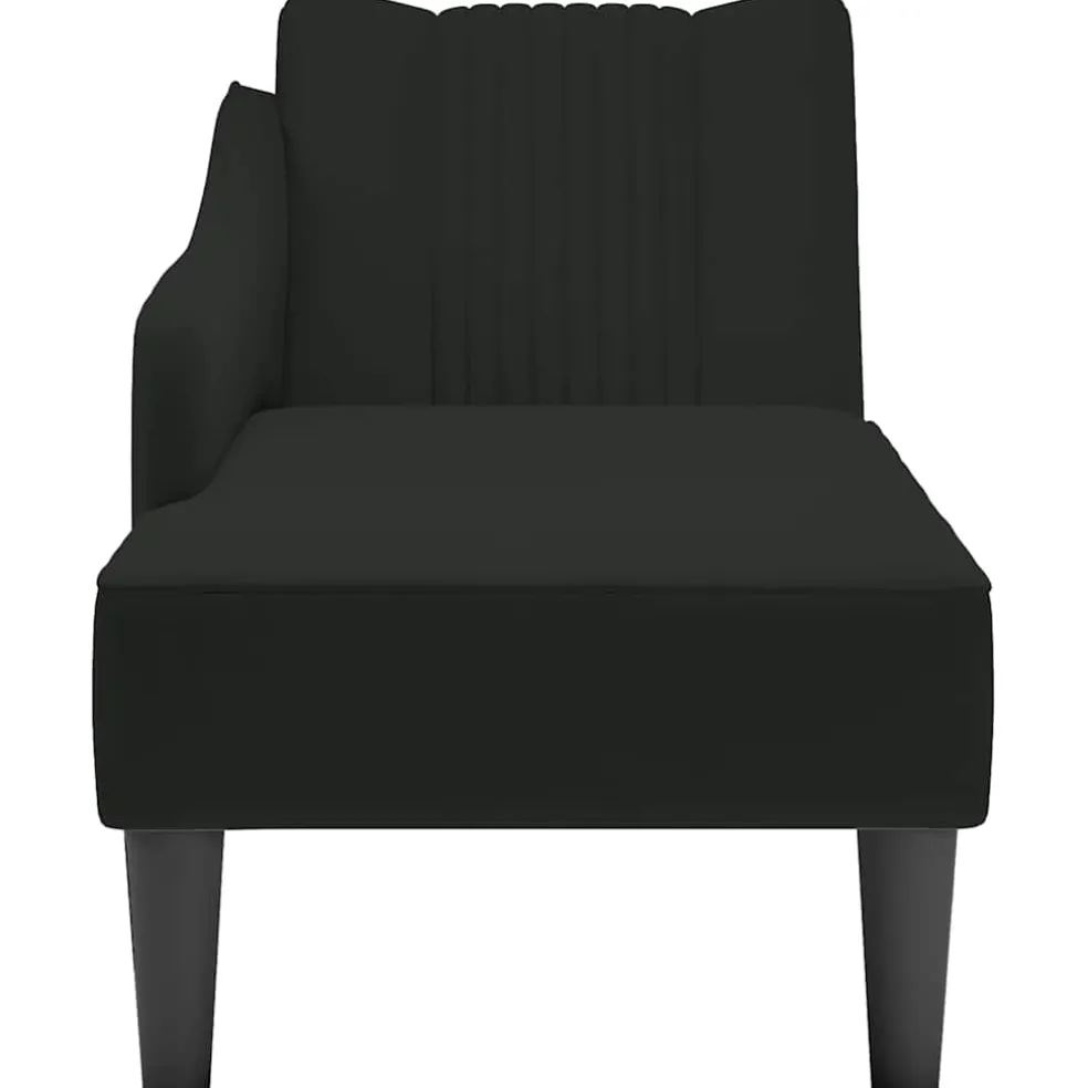 vidaXL Chaise longue met rechterarmleuning fluweel zwart