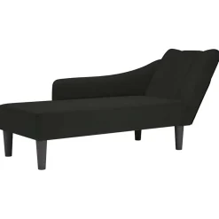 vidaXL Chaise longue met rechterarmleuning fluweel zwart