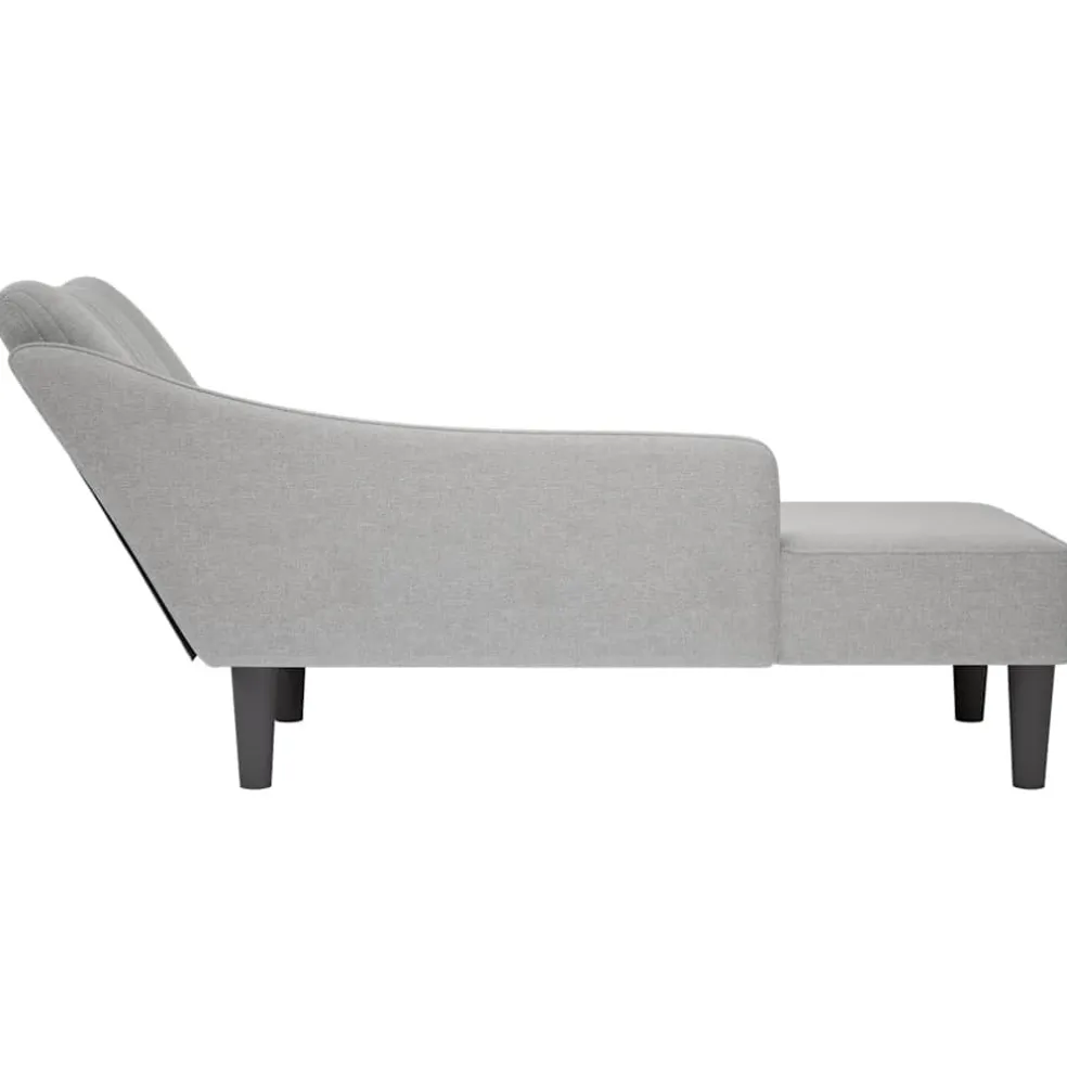 vidaXL Chaise longue met rechterarmleuning stof wolk grijs
