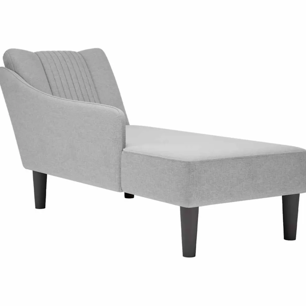vidaXL Chaise longue met rechterarmleuning stof wolk grijs