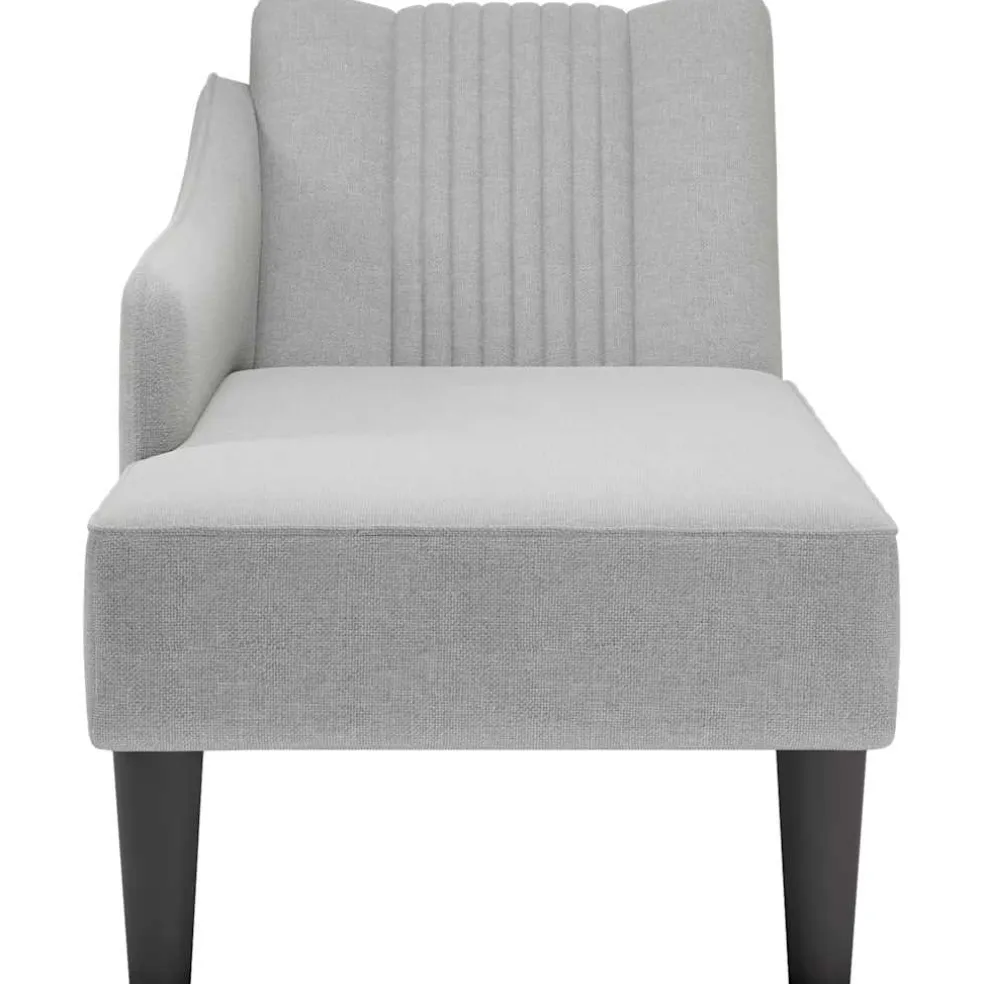 vidaXL Chaise longue met rechterarmleuning stof wolk grijs