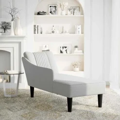 vidaXL Chaise longue met rechterarmleuning stof wolk grijs