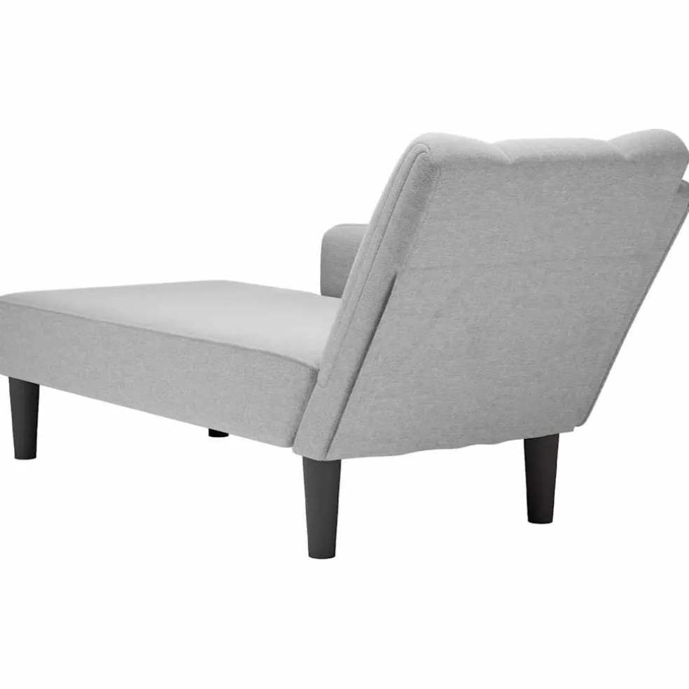 vidaXL Chaise longue met rechterarmleuning stof wolk grijs