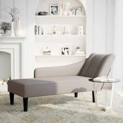 vidaXL Chaise longue met rechterarmleuning stof taupe