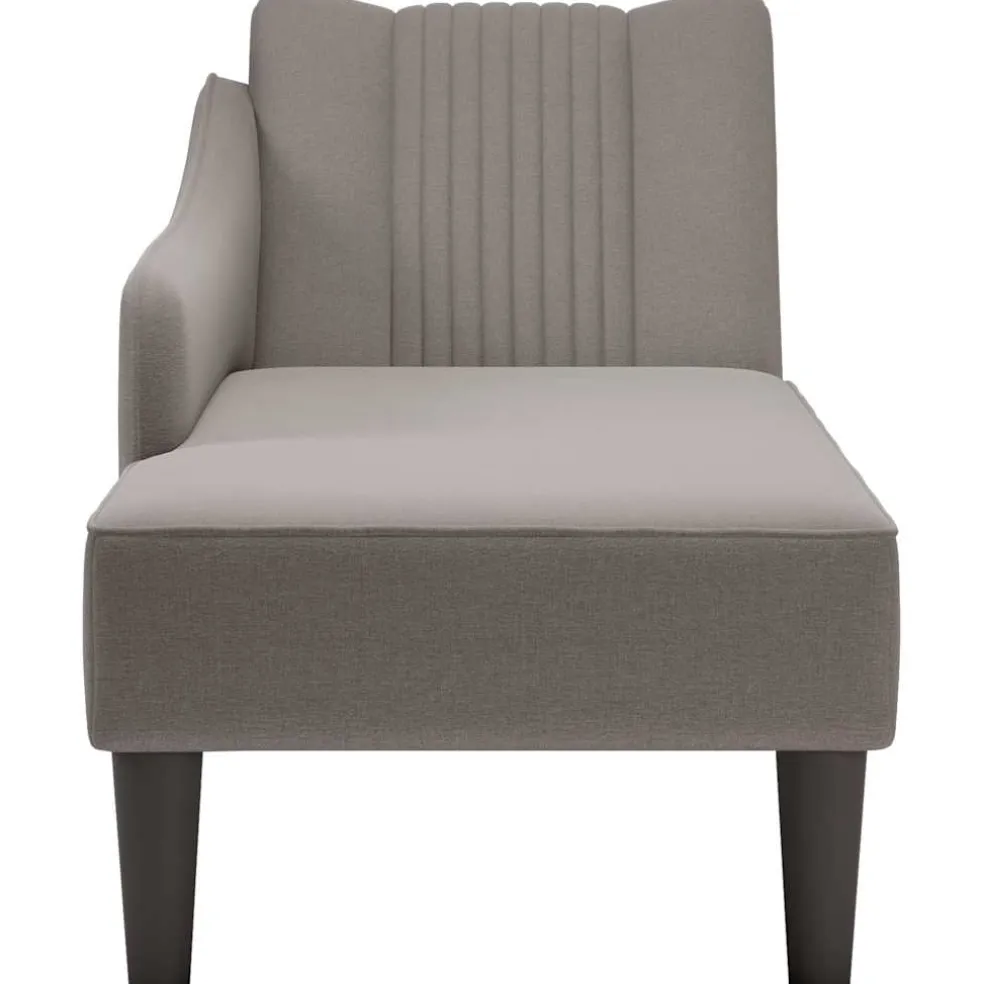 vidaXL Chaise longue met rechterarmleuning stof taupe