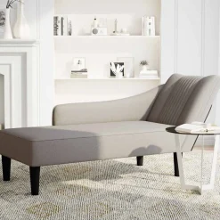 vidaXL Chaise longue met rechterarmleuning stof taupe