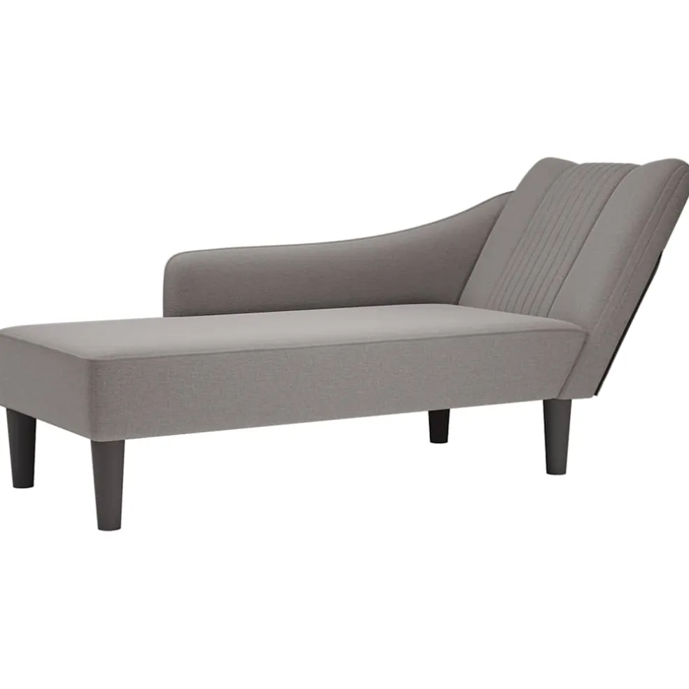 vidaXL Chaise longue met rechterarmleuning stof taupe