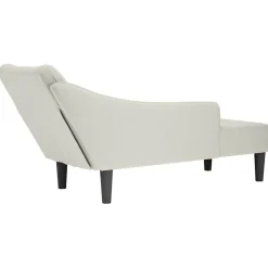 vidaXL Chaise longue met rechterarmleuning fluweel crèmekleurig