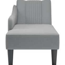 vidaXL Chaise longue met rechterarmleuning stof lichtgrijs