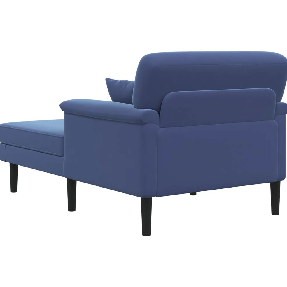 vidaXL Chaise longue Politieblauw fluweel