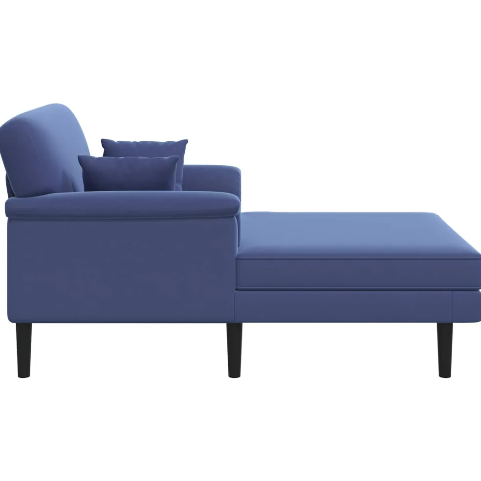 vidaXL Chaise longue Politieblauw fluweel