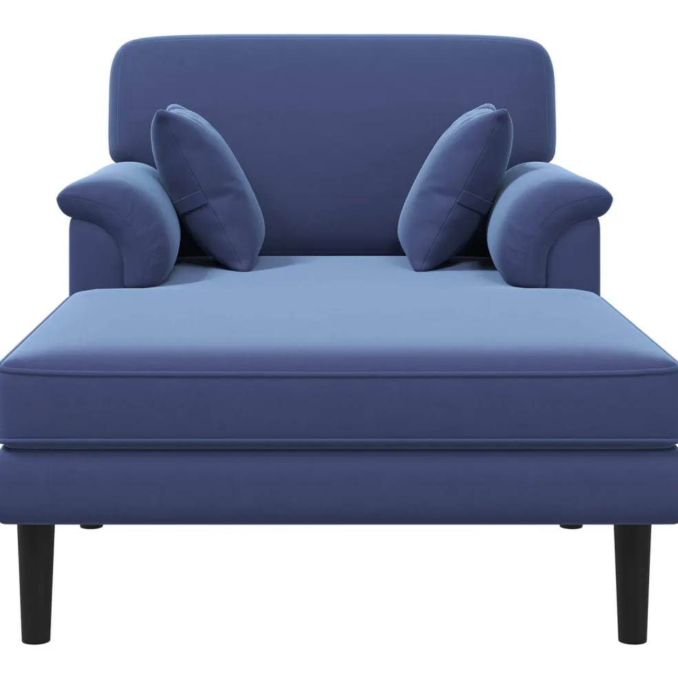 vidaXL Chaise longue Politieblauw fluweel