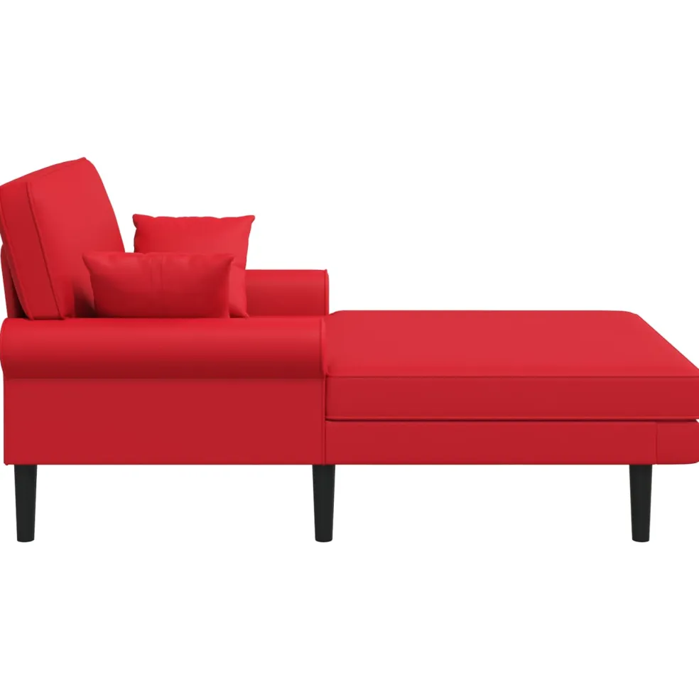 vidaXL Chaise longue Rood Kunstleer