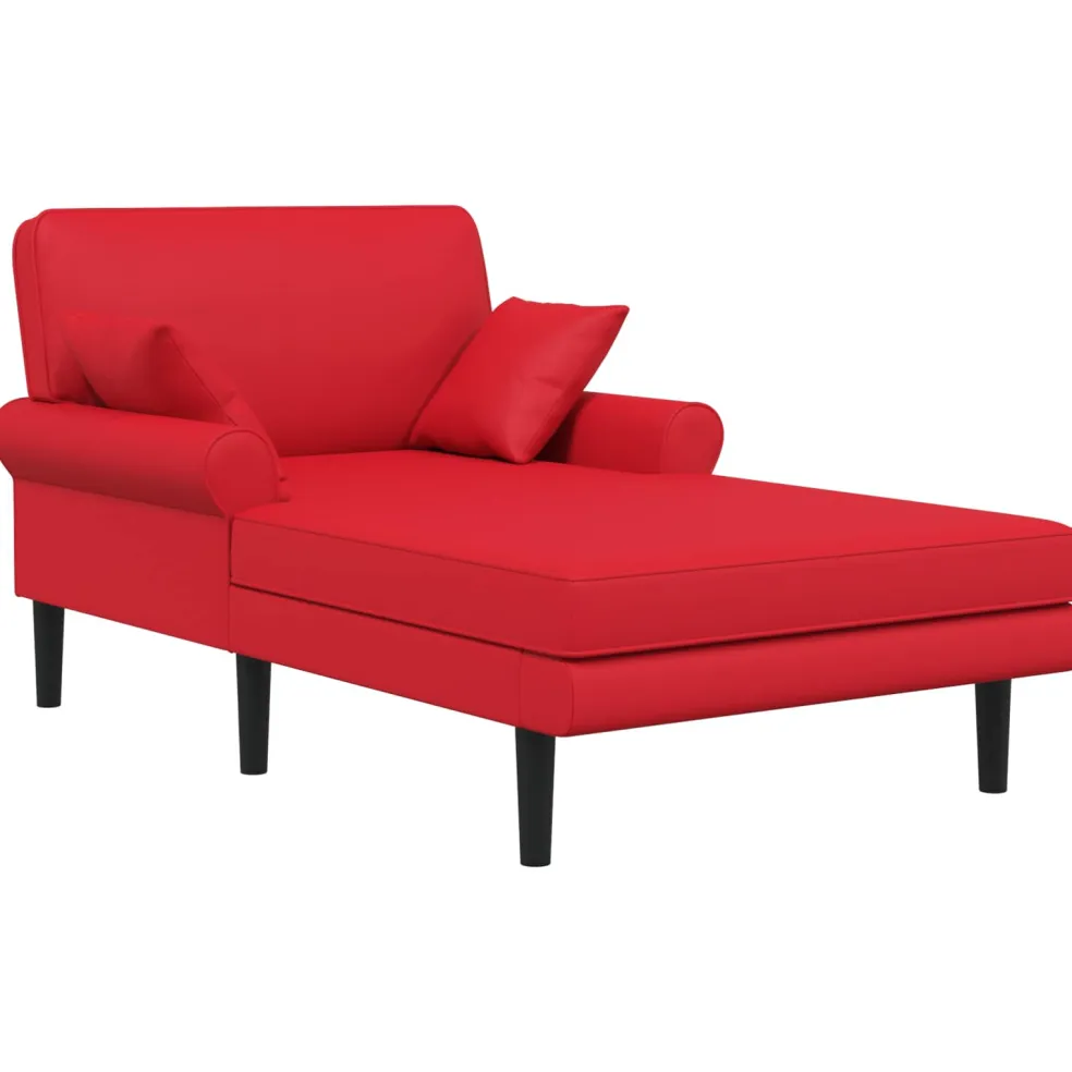 vidaXL Chaise longue Rood Kunstleer