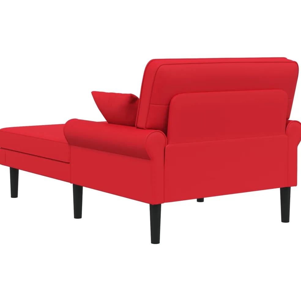 vidaXL Chaise longue Rood Kunstleer