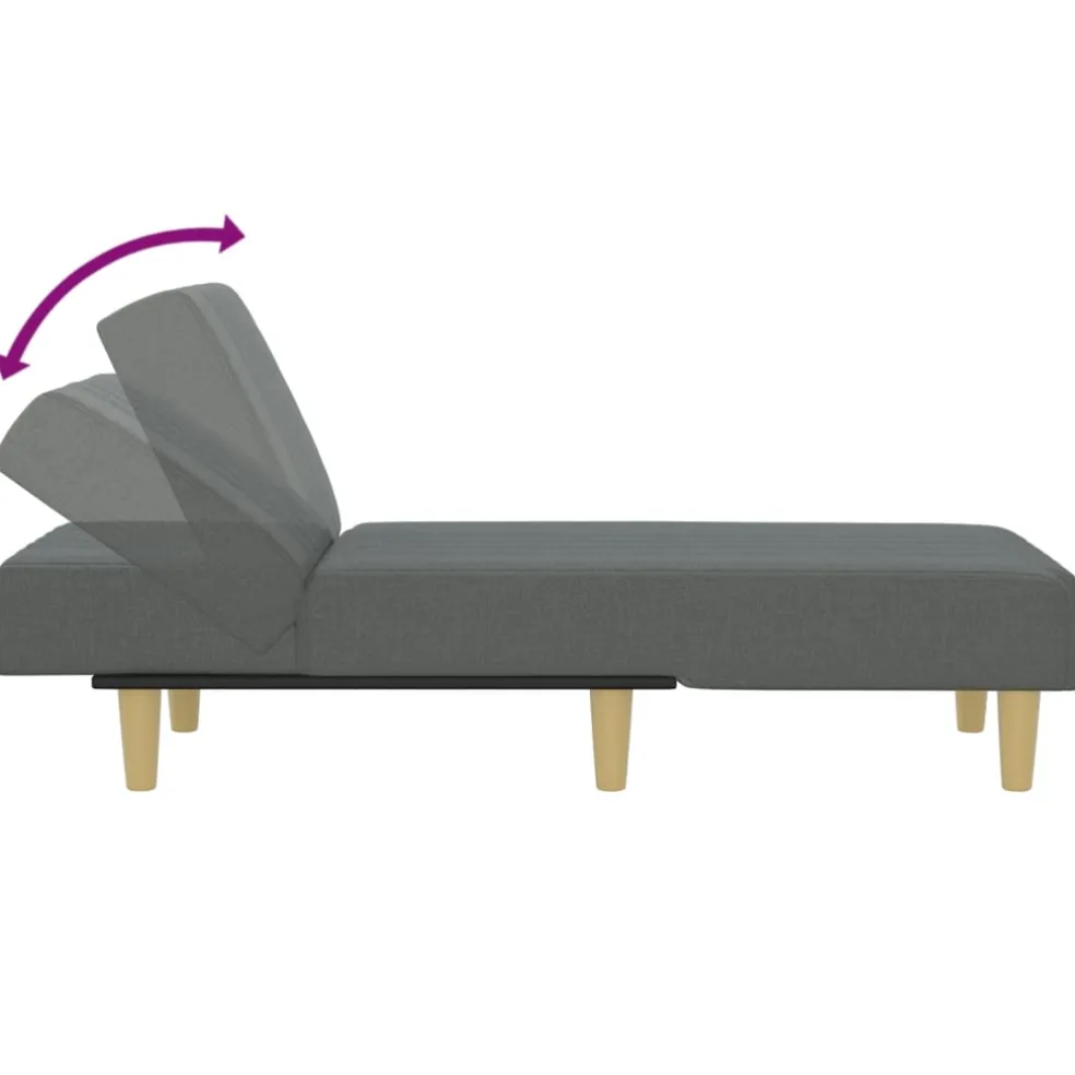 vidaXL Chaise longue stof donkergrijs