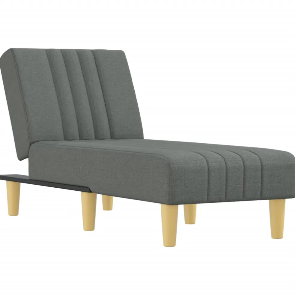vidaXL Chaise longue stof donkergrijs