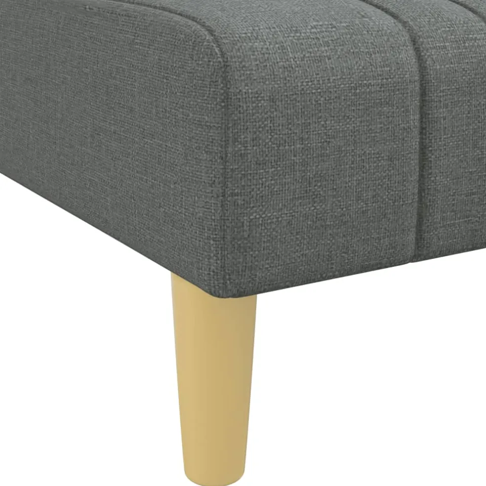 vidaXL Chaise longue stof donkergrijs