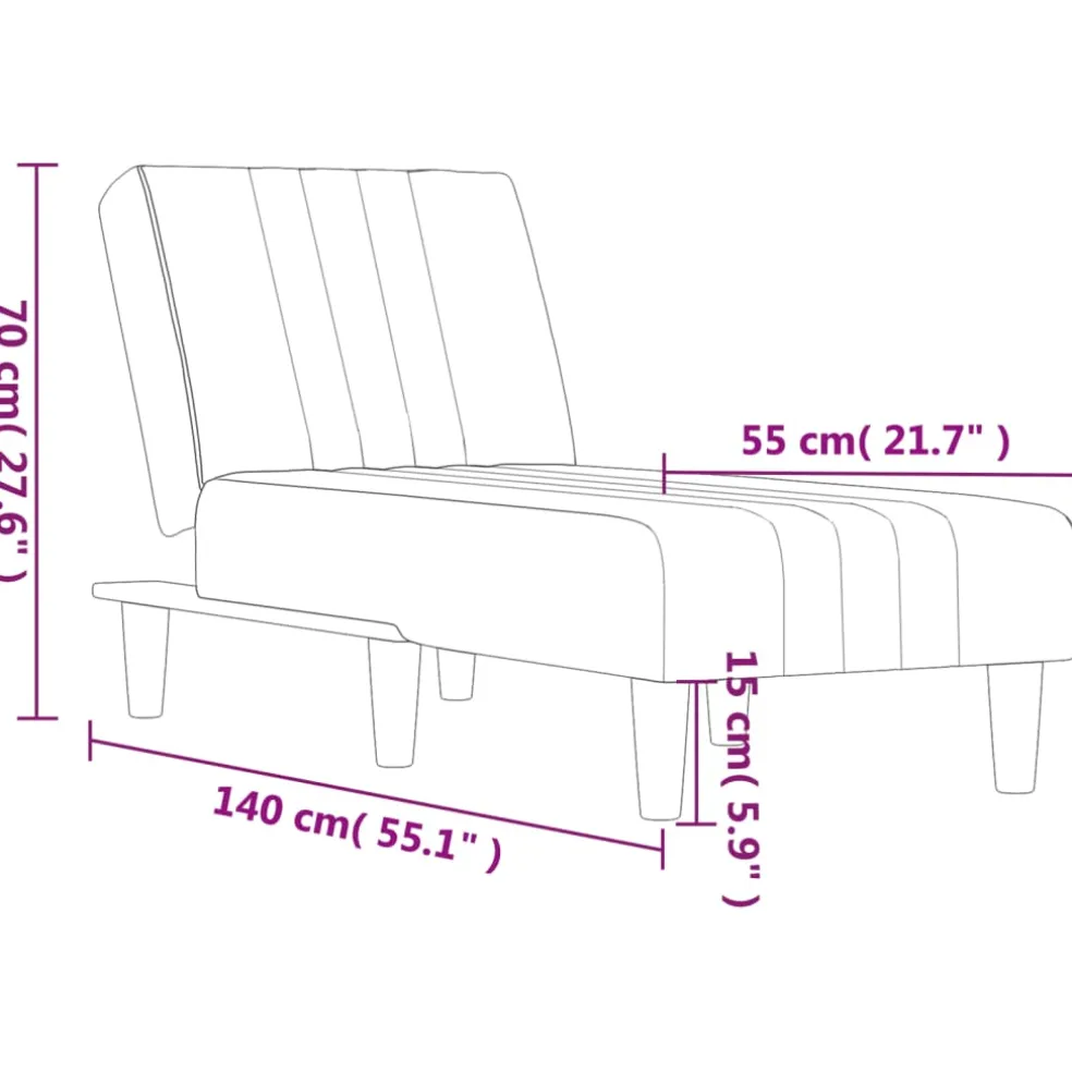 vidaXL Chaise longue stof donkergrijs