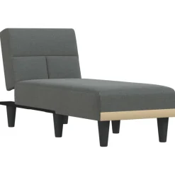 vidaXL Chaise longue stof donkergrijs
