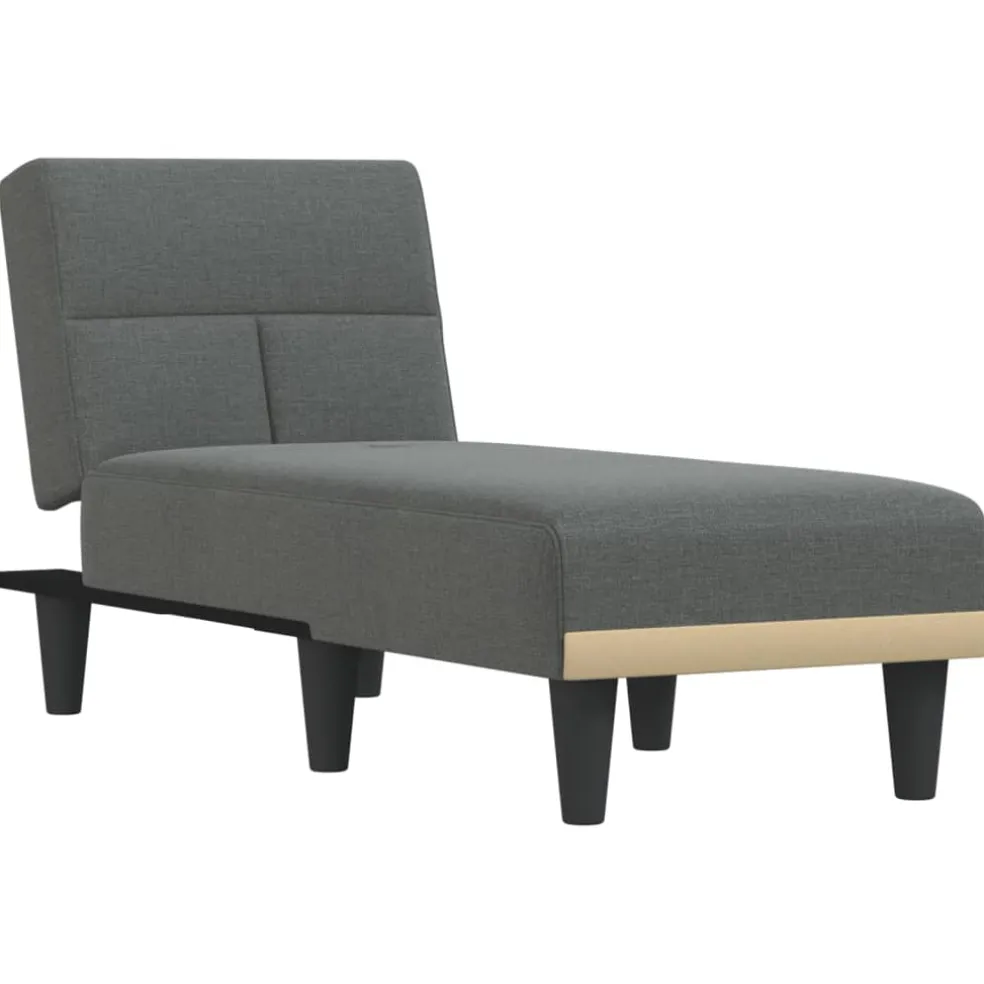 vidaXL Chaise longue stof donkergrijs