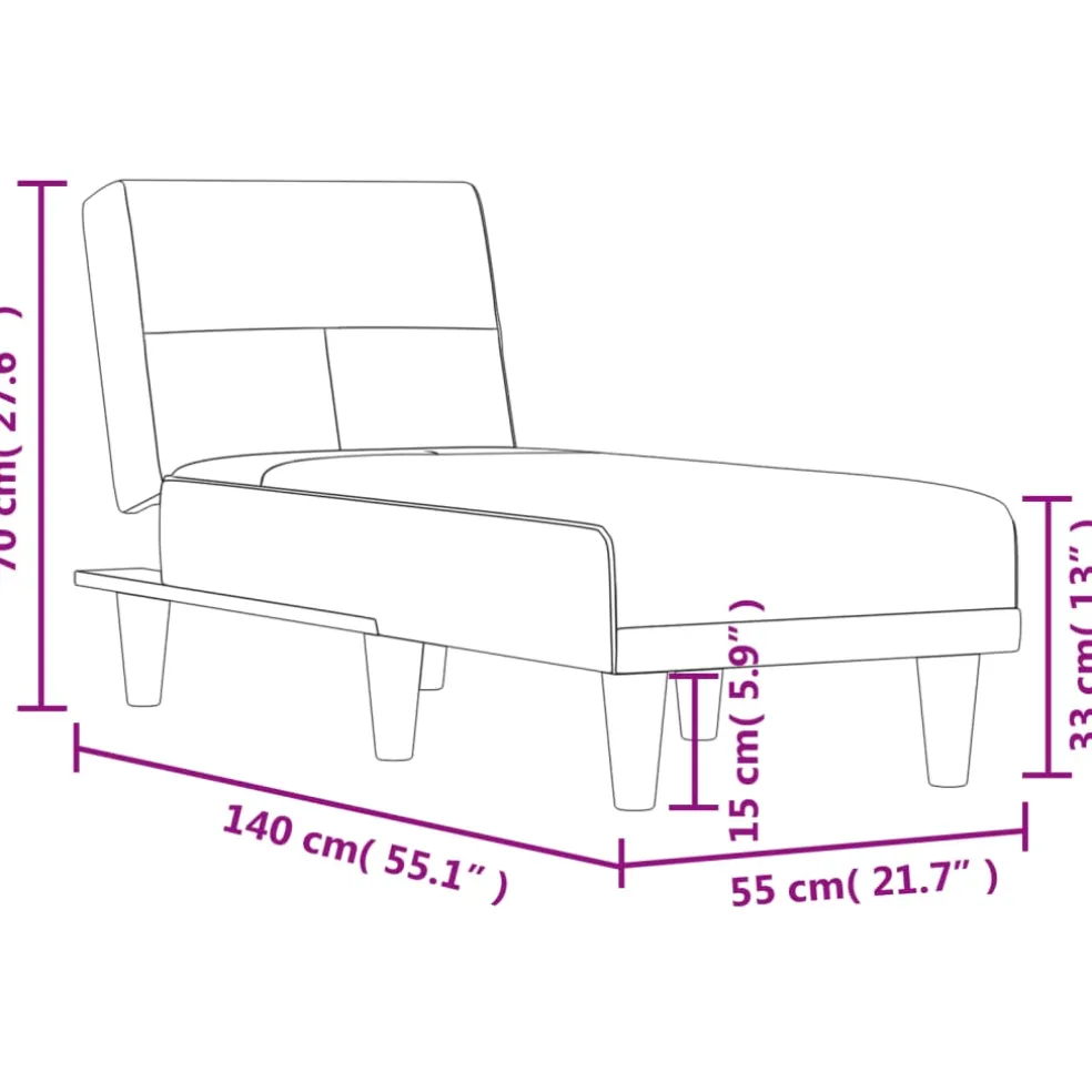 vidaXL Chaise longue stof donkergrijs