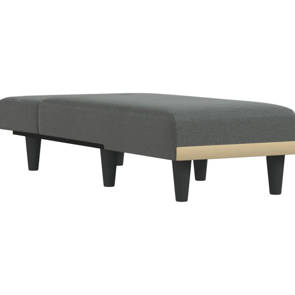 vidaXL Chaise longue stof donkergrijs