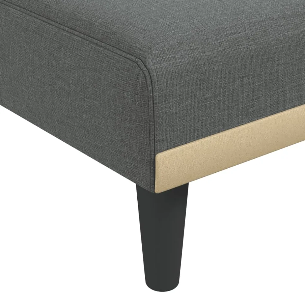 vidaXL Chaise longue stof donkergrijs