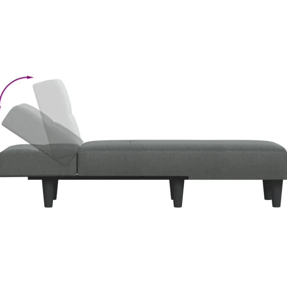 vidaXL Chaise longue stof donkergrijs