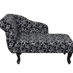 vidaXL Chaise longue stof zwart en wit