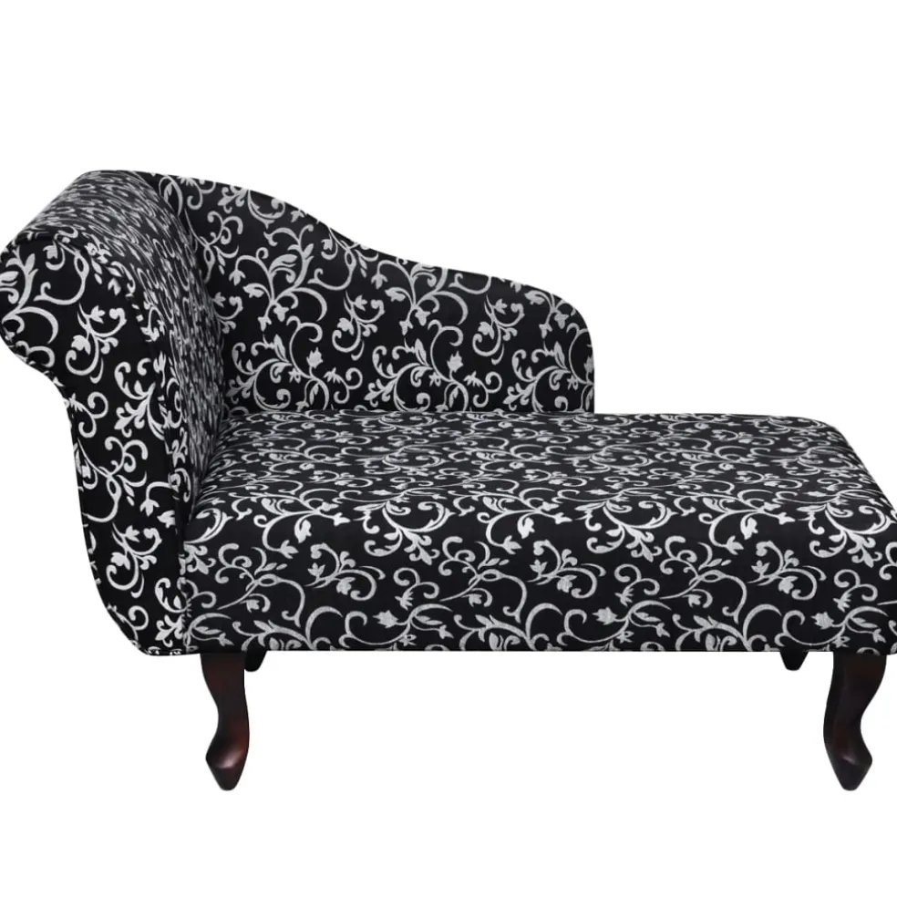 vidaXL Chaise longue stof zwart en wit