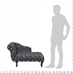 vidaXL Chaise longue stof zwart en wit