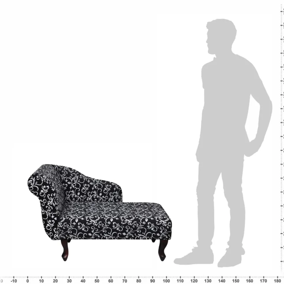 vidaXL Chaise longue stof zwart en wit