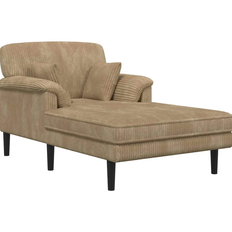 vidaXL Chaise longue Taupe Katoenen stof