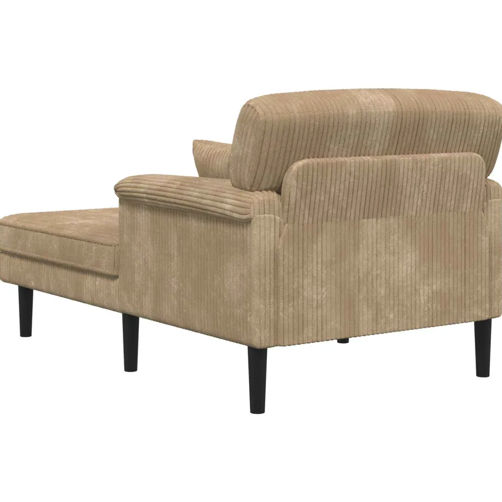 vidaXL Chaise longue Taupe Katoenen stof