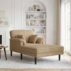 vidaXL Chaise longue Taupe Katoenen stof