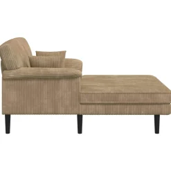vidaXL Chaise longue Taupe Katoenen stof
