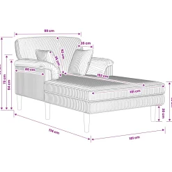 vidaXL Chaise longue Taupe Katoenen stof