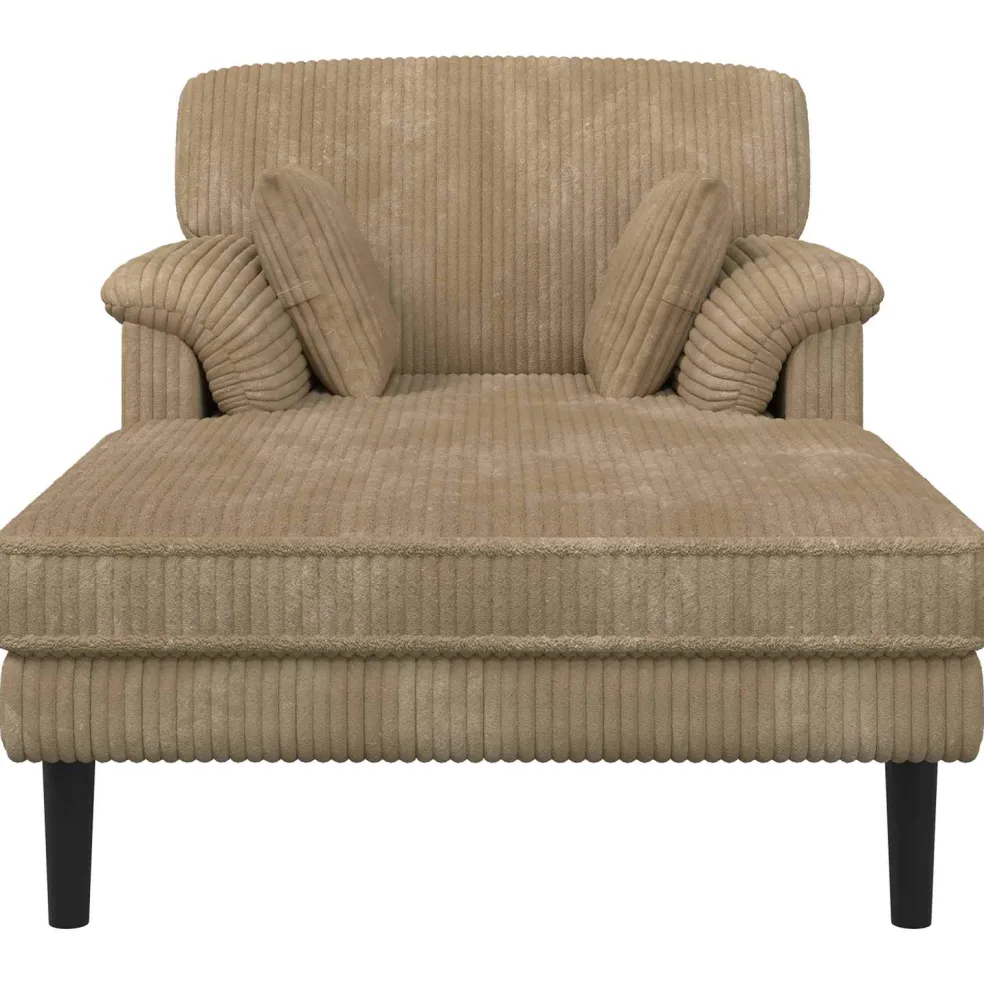 vidaXL Chaise longue Taupe Katoenen stof